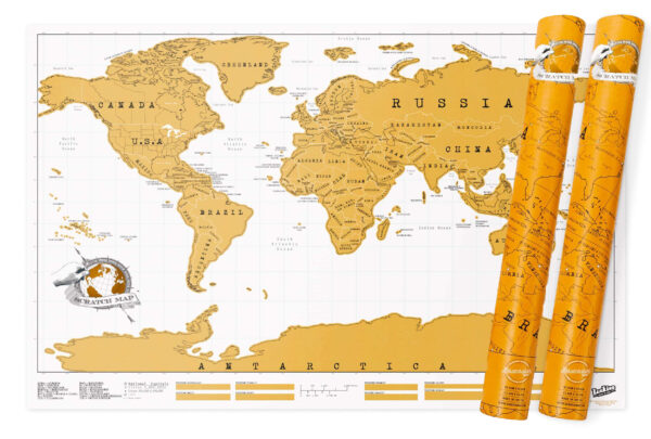 Verdenskort som skrabes - SCRATCH MAP, 2 stk