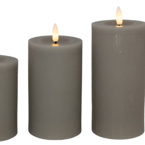 Cozzy bloklys, 3D flamme, grå, 3 pak inkl. fjernbetjening