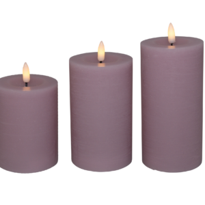 Cozzy bloklys, 3D flamme, rosa, 3 pak inkl. fjernbetjening