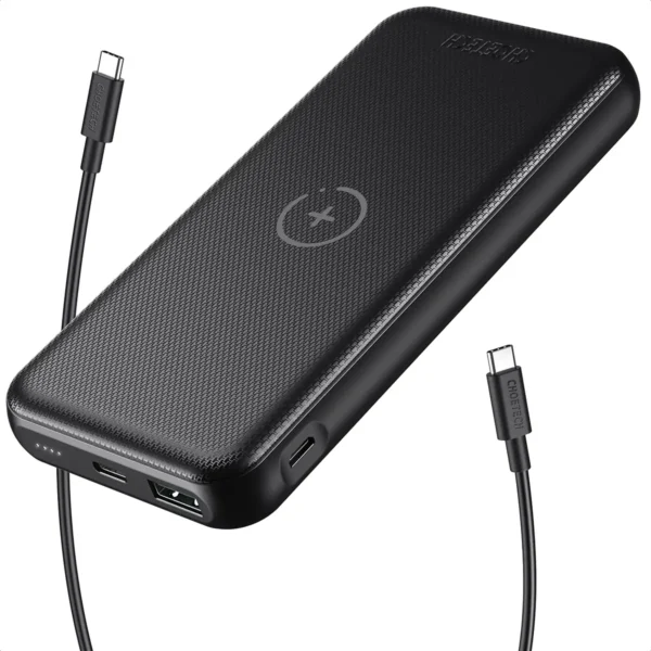 Choetech Powerbank 10.000 mAh m. trådløs opladning, sort