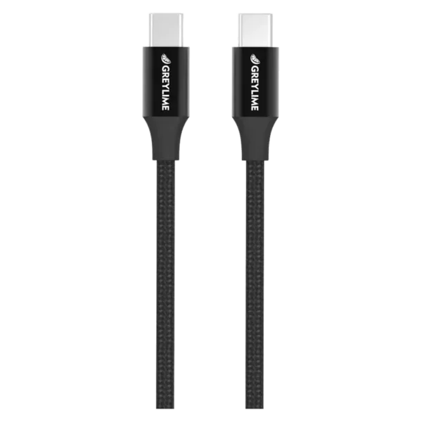 GreyLime Braided USB-C - USB-C 60W, kabel, sort, 1 m