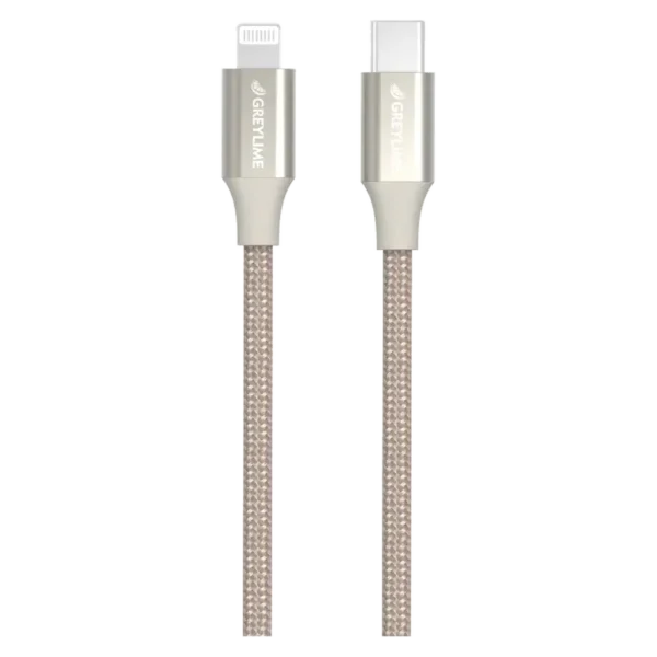 GreyLime Braided USB-C - lightning kabel, beige, 2 m