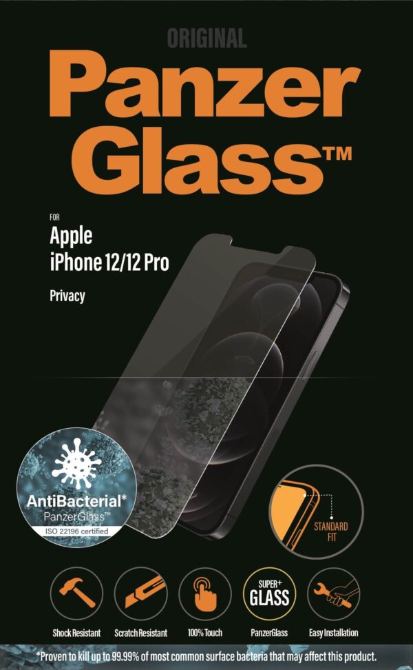 PanzerGlass Apple iPhone 12/12 Pro Privacy, antibactriel effekt