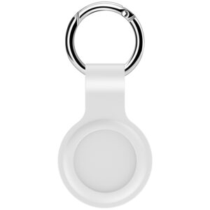 SERO AirTag silikone cover m. nøglering/karabinhage, hvid