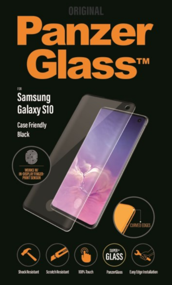 PanzerGlass Samsung Galaxy S10 - Sort (Case Friendly)