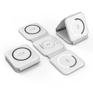 Choetech 3-i-1 trådløs magnetisk oplader, sammenfoldelig, hvid