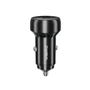 Choetech biloplader 2-port USB-C + USB-A, QC, 60W sort  -  perfekt til roadtrips