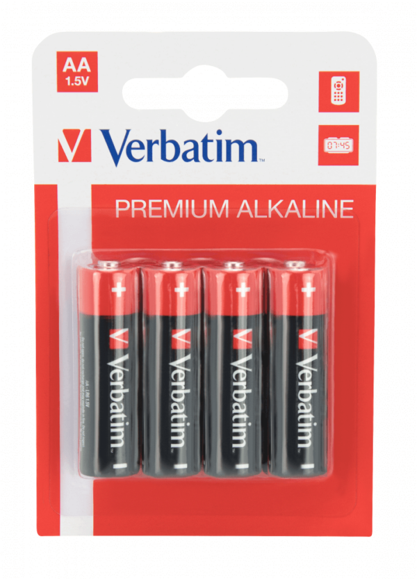 Verbatim Alkaline AA batteri LR6, 4 pk.