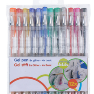 Creative Kids Gel kuglepen, 12 stk, Glitter