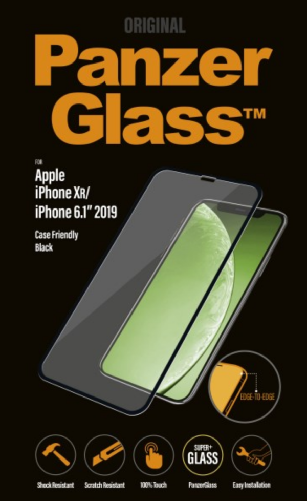 PanzerGlass iPhone XR/Xir - Sort  (Case Friendly)