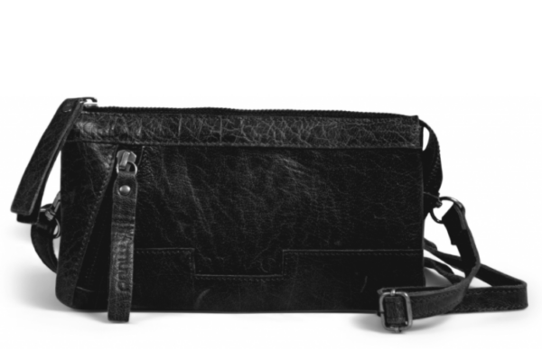 muud Riga clutch, læder, Sort