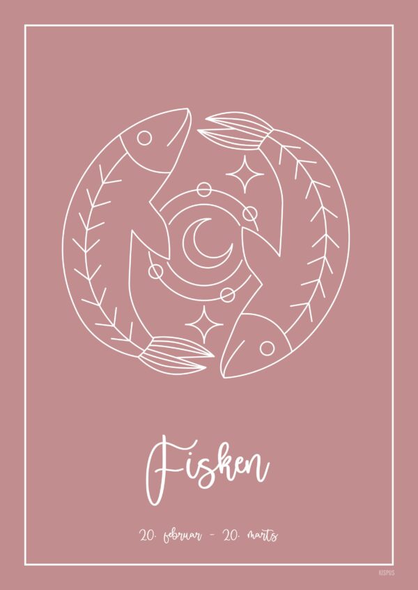 STJERNETEGN FISKEN PLAKAT (19.02 - 19.03) - 50x70 / Blush