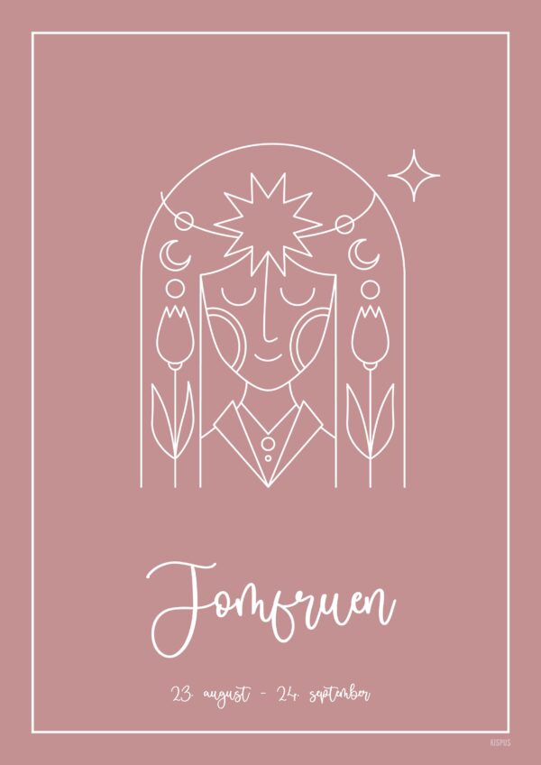 STJERNETEGN JOMFRUEN PLAKAT (23.08 - 22.09) - 30x40 / Blush