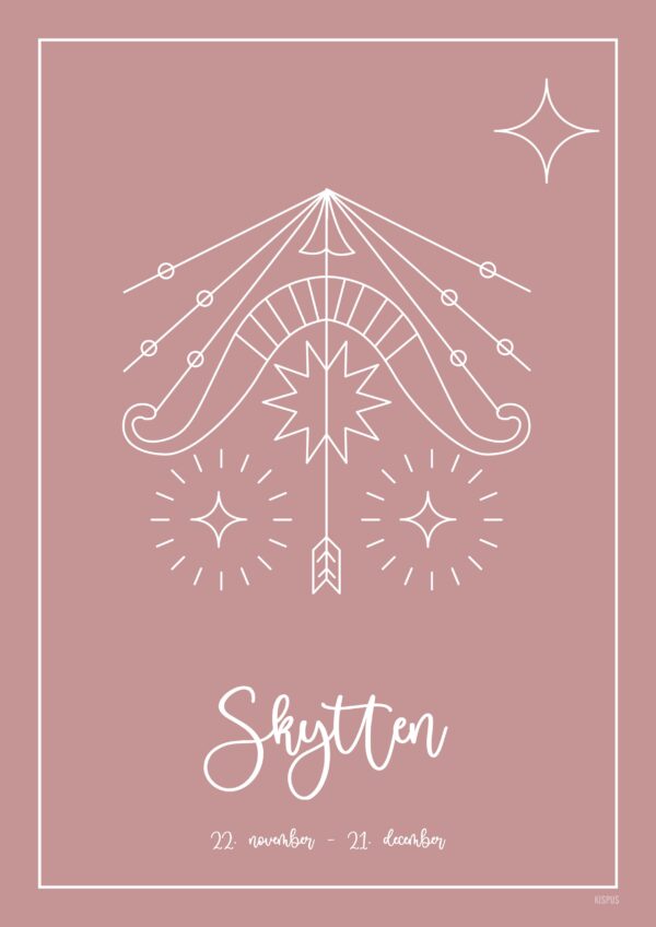 STJERNETEGN SKYTTEN PLAKAT (23.11 - 21.12) - A4 / Blush