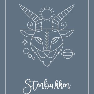 STJERNETEGN STENBUKKEN PLAKAT (21.12 - 19.01) - 30x40 / Blågrå