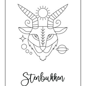 STJERNETEGN STENBUKKEN PLAKAT (21.12 - 19.01) - 30x40 / Hvid