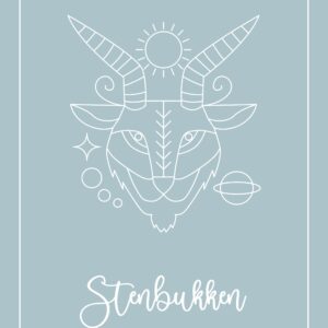 STJERNETEGN STENBUKKEN PLAKAT (21.12 - 19.01) - 30x40 / Lyseblå