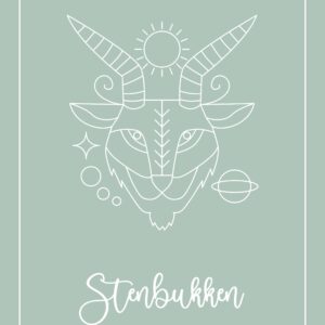 STJERNETEGN STENBUKKEN PLAKAT (21.12 - 19.01) - 30x40 / Lysegrøn