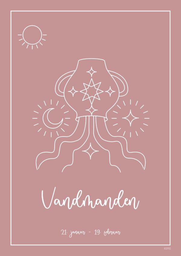 STJERNETEGN VANDMANDEN PLAKAT (21.01 - 18.02) - 50x70 / Blush