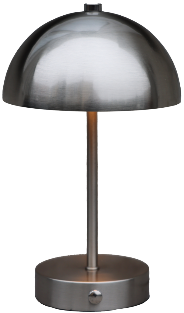 Bordlampe m/touch, børstet stål
