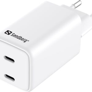 Sandberg AC Oplader med dobbelt USB-C PD65W EU