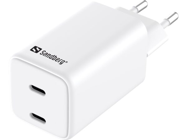 Sandberg AC Oplader med dobbelt USB-C PD65W EU