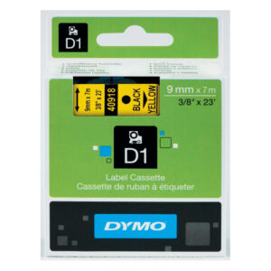 Dymo Tape D1 9mmx7m sort/gul