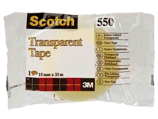 3m Tape Kontor 550 15mm x 33m transparent 10 stk