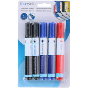 Topwrite Marker, permanent, 5 stk