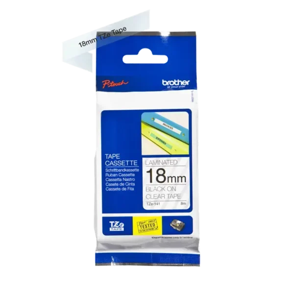 Brother TZe tape 18 mm x 8 m black / clear