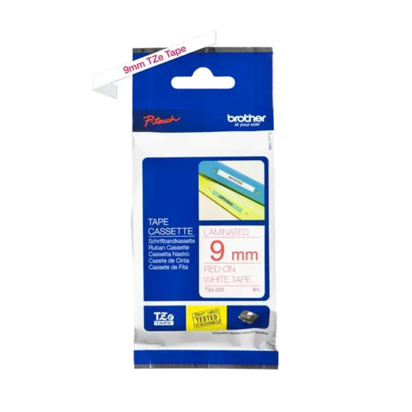 Brother TZe tape 9 mm x 8 m red / white