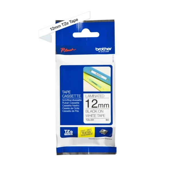 Brother TZe tape 12 mm x 8 m black / white