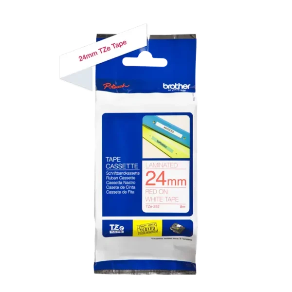Brother TZe tape 24mmx8m red/white