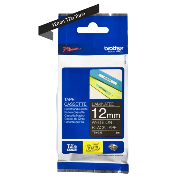 Brother TZe tape 12 mm x 8 m white / black