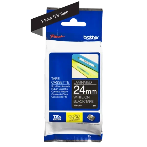 Brother TZe tape 24 mm x 8 m white / black