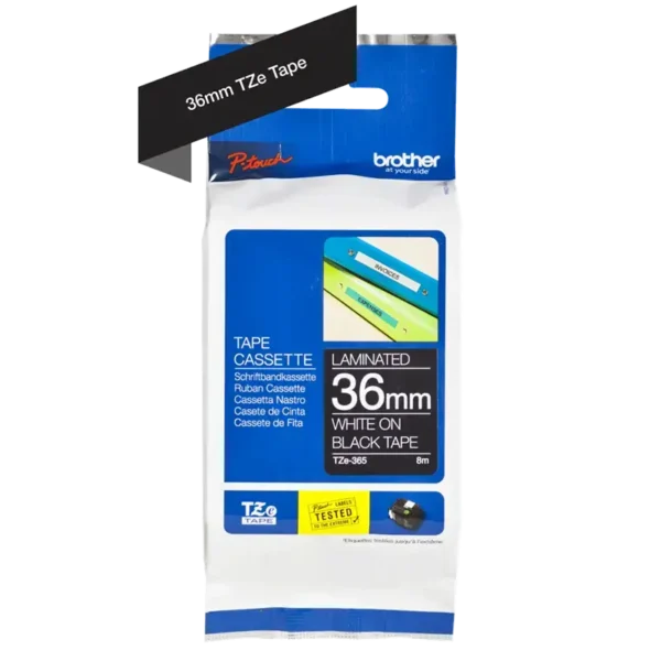 Brother TZe tape 36 mm x 8 m white / black
