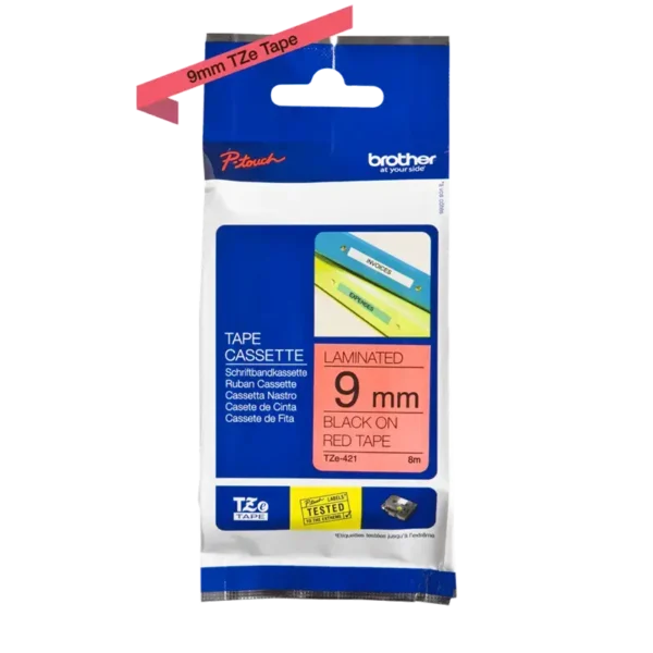Brother TZe tape  9 mm x 8 m black / red