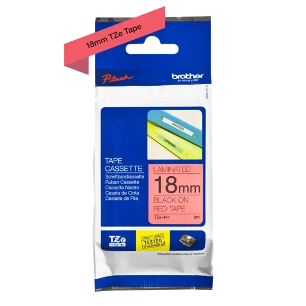 Brother TZe tape 18 mm x 8 m black / red