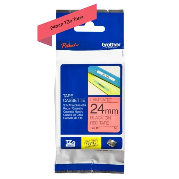 Brother TZe tape 24 mm x 8 m black / red