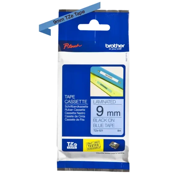 Brother TZe tape 9 mm x 8 m black / blue