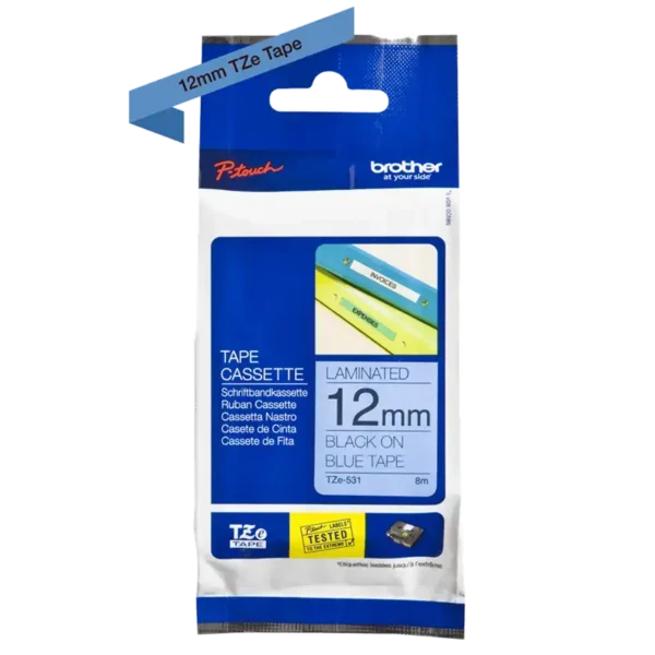 Brother TZe tape 12 mm x 8 m black / blue