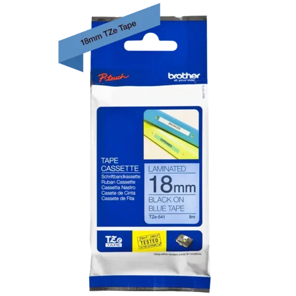 Brother TZe tape 18 mm x 8 m black / blue