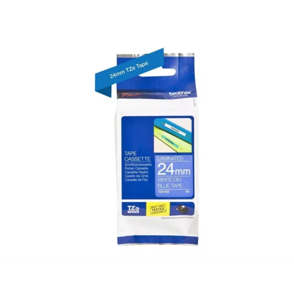 Brother TZe tape 24 mm x 8 m white / blue