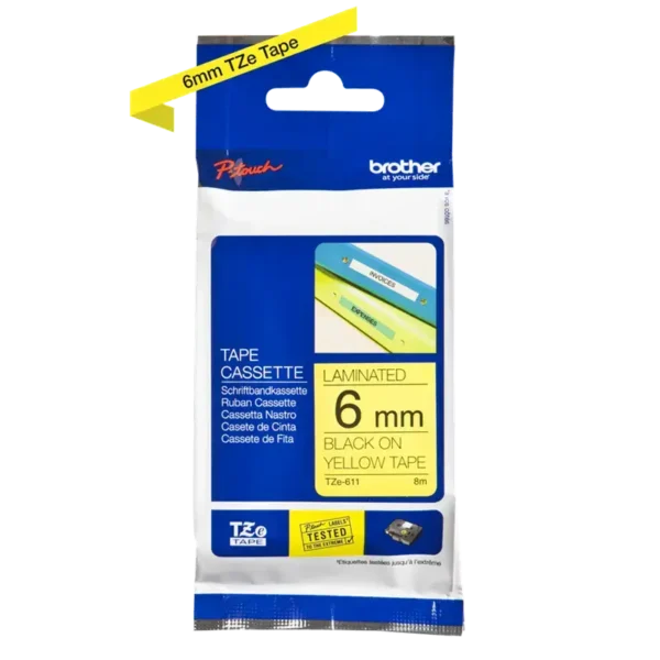 Brother TZe tape 6 mm x 8 m black / yellow