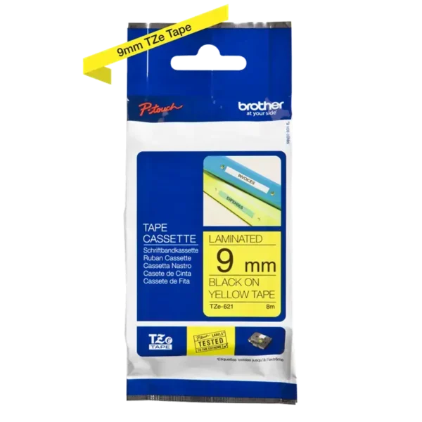 Brother TZe tape 9 mm x 8 m black / yellow