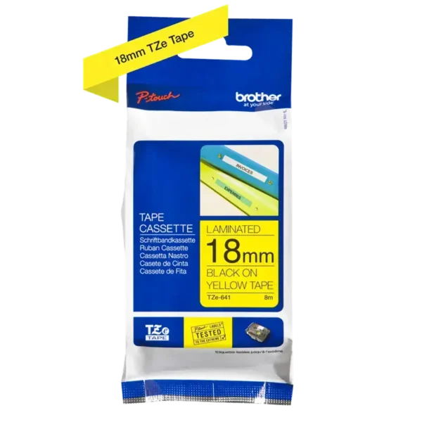 Brother TZe tape 18 mm x 8 m black / yellow