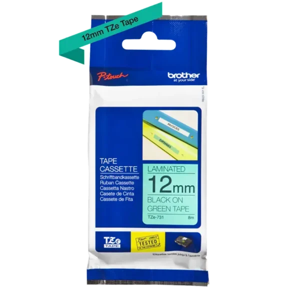 Brother TZe tape 12 mm x 8 m black / green