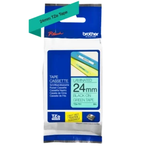 Brother TZe tape 24 mm x 8 m black / green