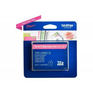 Brother TZe tape 12 mm x 5 m white / Berry pink