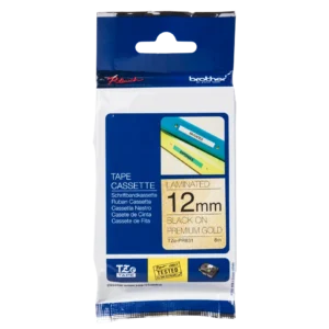 Brother TZe-PR831 12 mm x 8 m tape Sort  på Guld